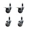 Service Caster 3'' Thermoplastic Rubber Swivel 1-1/8'' Expanding Stem Caster Set 2 Total Lock Brakes, 4PK SCC-EXTTL20S314-TPRB-2-S-2-118 - alternate 1